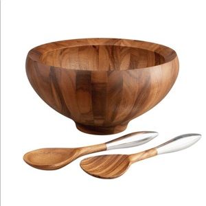 Nambe salad bowl with servers